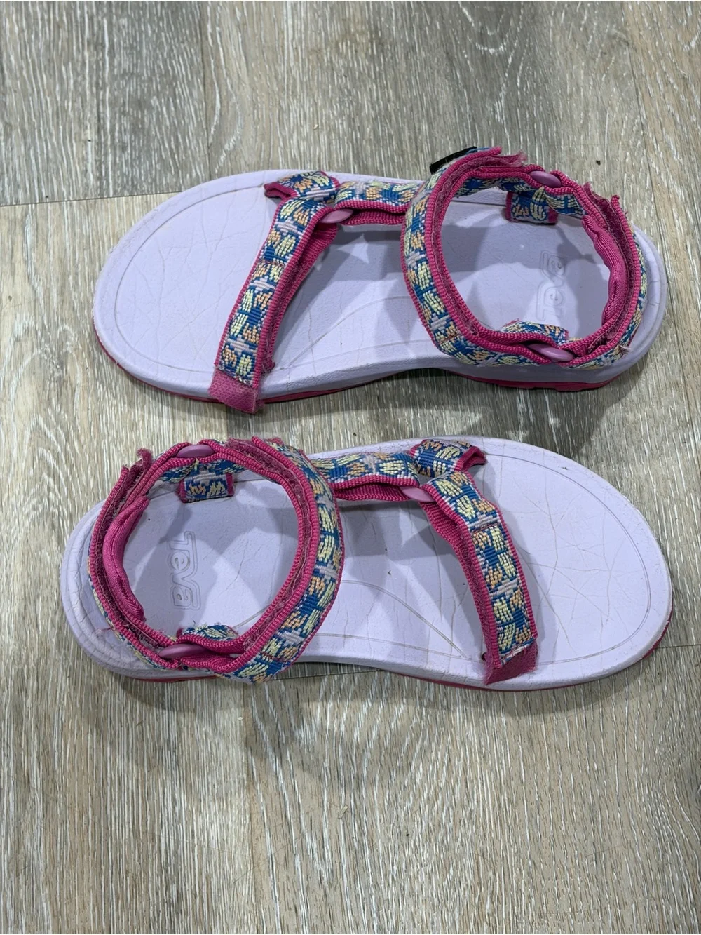 Teva Pink and Blue Patterned Strappy Sandals